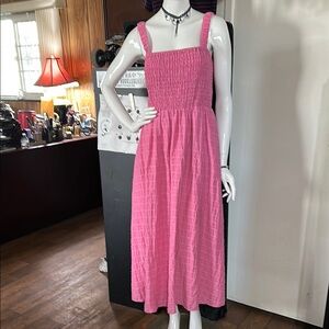Pink Smocked Maxi Dress